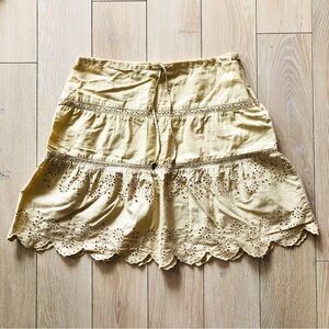 American Eagle Outfitters Y2K Lace Tiered Mini Skirt Size 2